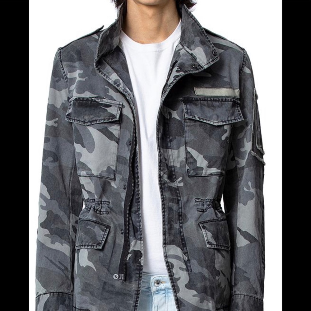 Zadig & Voltaire Mens Bernard Camo Jacket Size L - Picture 1 of 9